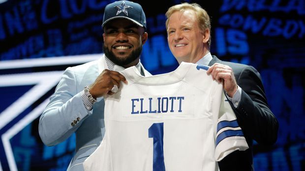 
                <strong>Ezekiel Elliott (Dallas Cowboys)</strong><br>
                Pick Nr. 4: Ezekiel Elliott (Running Back) zu den Dallas Cowboys.
              