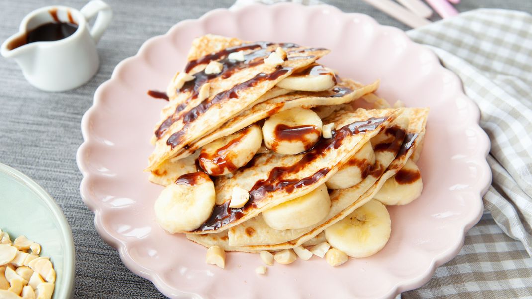 Wer könnte widerstehen? Schokoladenpfannkuchen mit Banane - ein Genuss.