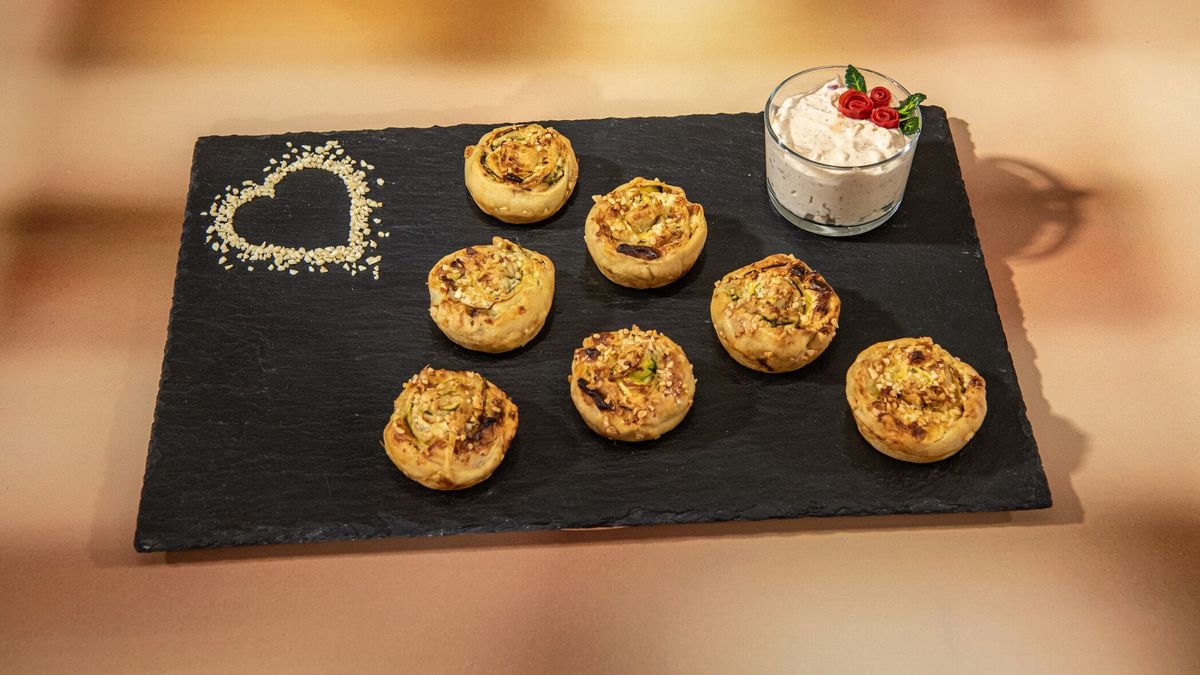 Herzhafte Schnecken mit Dip