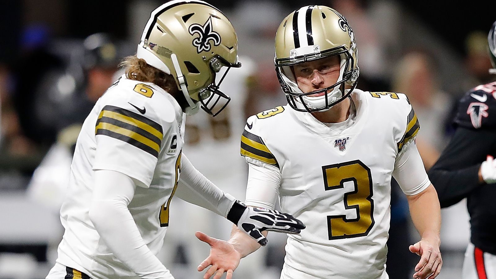 
                <strong>NFC: Special Teams</strong><br>
                Returner: Deonte Harris (Bild; New Orleans Saints)Kicker: Will Lutz (New Orleans Saints)Punter: Tress Way (Washington Redskins)Special Teamer: Cordarelle Patterson (Chicago Bears)
              