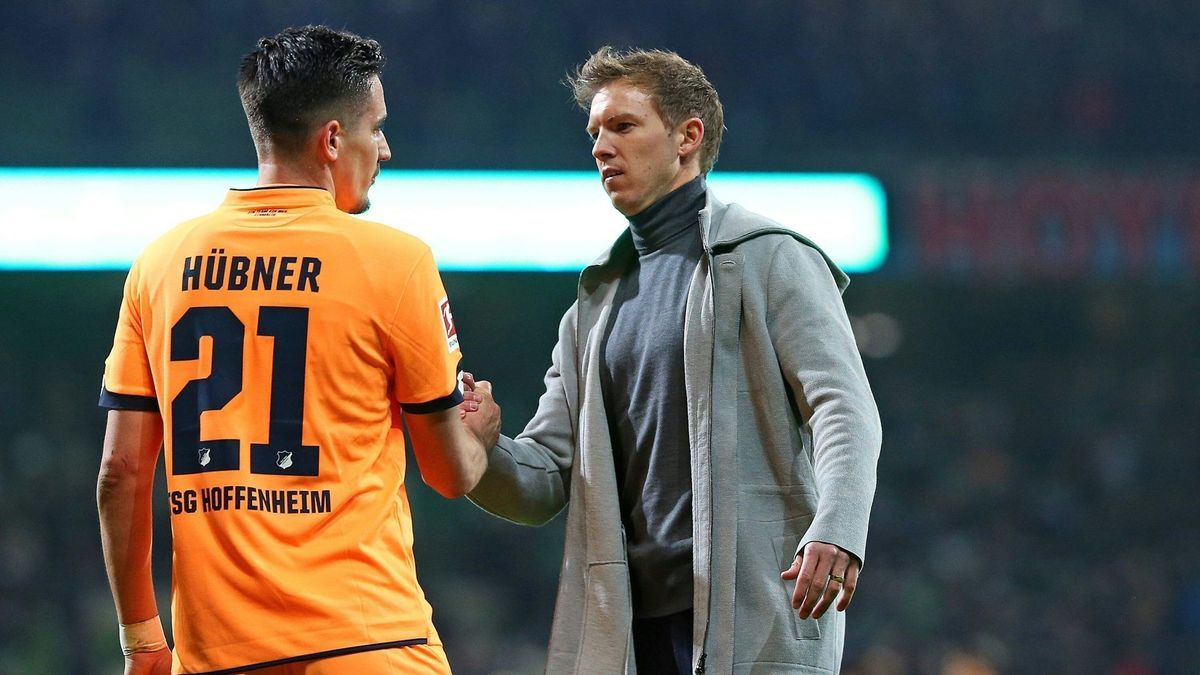 Nagelsmann (r.) trainierte Hübner einst in Hoffenheim
