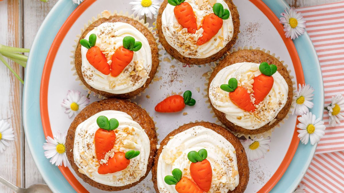 Karotten-Cupcackes zu Ostern.