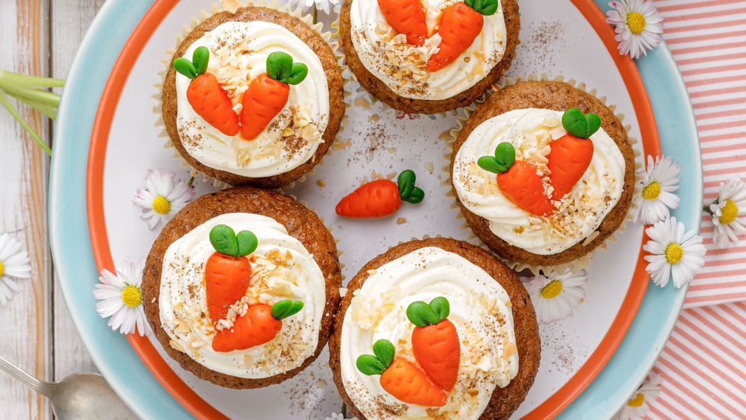 Karotten-Cupcackes zu Ostern.