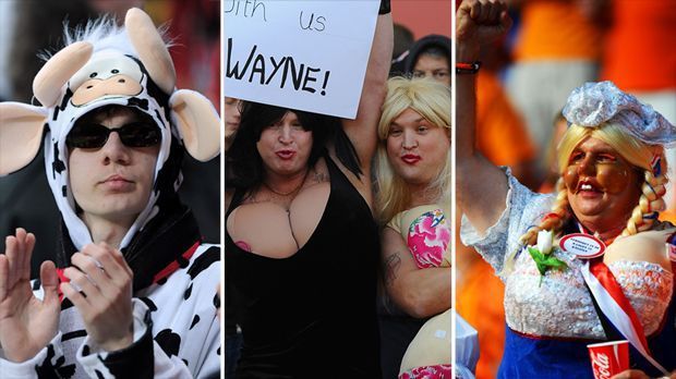 
                <strong>Die besten Kostüme der Fußballfans</strong><br>
                Ob Kuh, Science-Fiction-Held oder andere ausgefallene Verkleidungen: Fans unterstützen ihre Teams auf die verrücktesten Art und Weisen. ran.de zeigt die besten Kostüme der Anhänger. Die Amerikaner beweisen dabei auf jeden Fall Kreativität ...
              