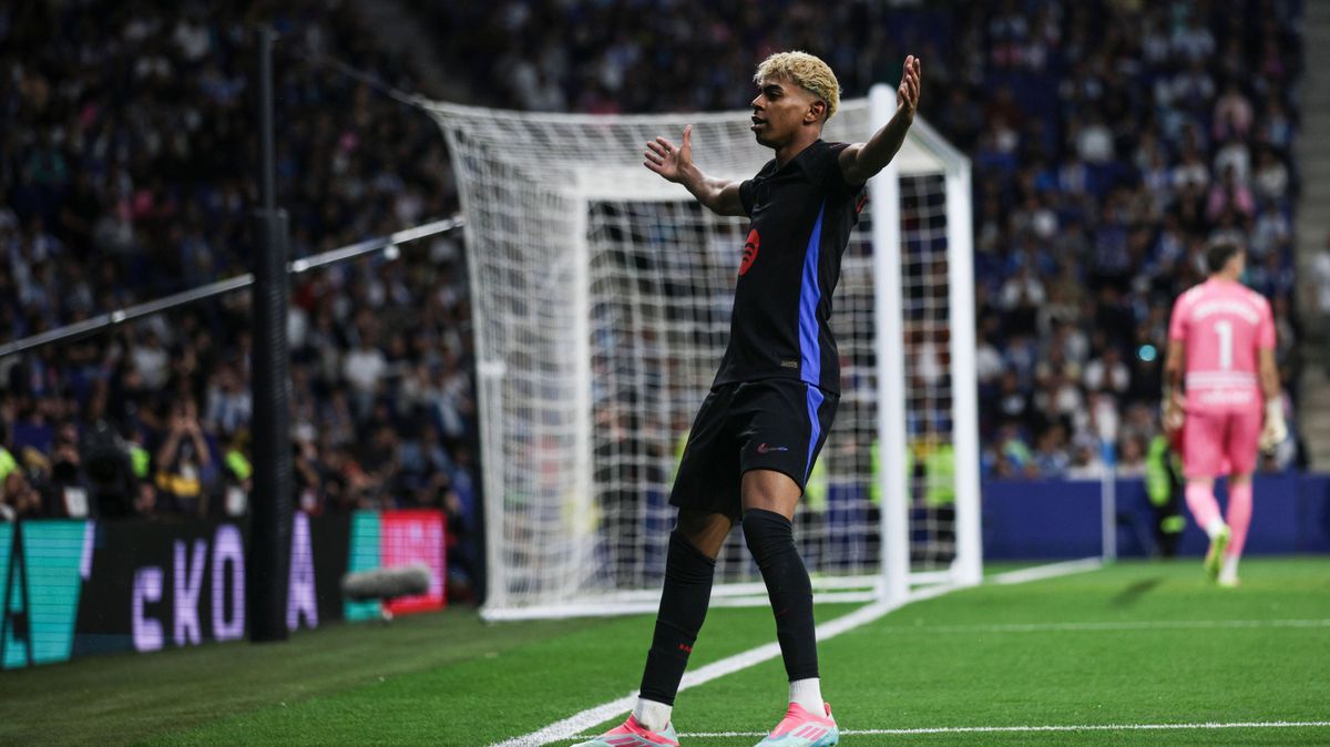 Lamine Yamal FC Barcelona, Barca celebrates after scoring a goal during the LaLiga match between Espanyol Barcelona and FC Barcelona at Stage Front Stadium on May 15, 2025 in CornellÃ de Llobregat,...