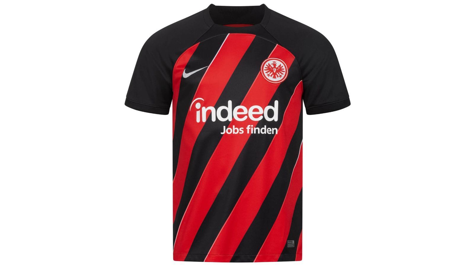 <strong>Platz 7: Eintracht Frankfurt</strong><br>Das Heimtrikot von Eintracht Frankfurt hebt sich von der Bundesliga-Konkurrenz zumindest optisch ab. Kein Team trägt vergleichbare Blockstreifen, die diagonal verlaufen. Die Inspiration kommt aber natürlich - gähn - aus der Vergangenheit. Das Design ist an die Trikots der späten Achtzigerjahre angelehnt. Nun gut, wer so schön kopiert, darf das wohl.