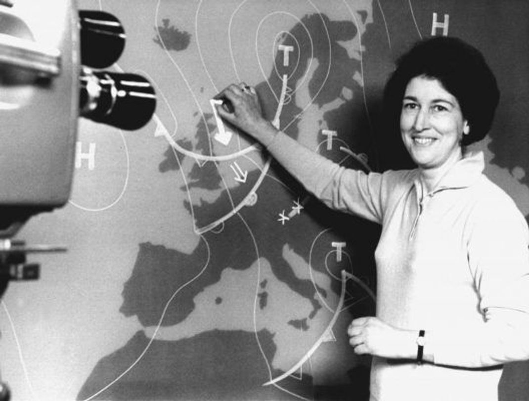 Karla Wege führte 1954 als Studentin Namen für Hochs und Tiefs in Deutschland ein. Später wurde sie Meteorologin beim ZDF.