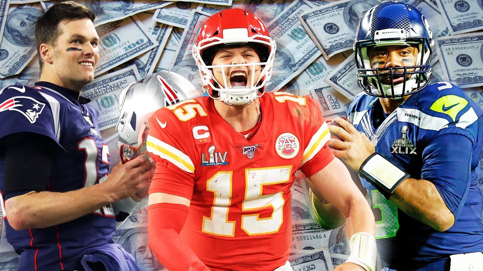 
                <strong>Gehaltserhöhung nach Super-Bowl-Sieg: Mahomes toppt alle </strong><br>
                Der Super-Bowl-Sieg ist das höchste Ziel aller NFL-Teams. Kein Wunder also, dass Patrick Mahomes für seinen Triumph mit den Kansas City Chiefs fürstlich entlohnt wurde. Der Quarterback hat seinen Vertrag vorzeitig um zehn weitere Jahre verlängert, dafür kassiert der 24-Jährige insgesamt bis zu 503 Millionen Dollar - der lukrativste Vertrag, den jemals ein Profi-Sportler in den USA unterschrieben hat. Auch andere Quarterbacks durften sich nach dem Super-Bowl-Triumph über eine kräftige Gehaltserhöhung freuen. ran.de zeigt, welche Spielmacher seit 2000 dank Vince Lombardi Trophy ordentlich abkassiert haben. (Alle Zahlen beziehen sich auf das Durchschnittsgehalt.)
              