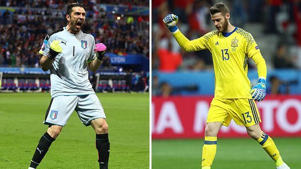 
                <strong>Gianluigi Buffon vs. David de Gea</strong><br>
                Gianluigi Buffon vs. David de Gea – Gegen Tschechien und die Türkei ist de Gea kaum gefragt. Im Spiel gegen Kroatien zeigt er mehrere Schwächen. Buffon bleibt in seinen beiden Gruppenspielen fehlerfrei. Auch im hohen Fußballalter noch ein sicherer Rückhalt. Von daher: 1:0 für Italien.
              