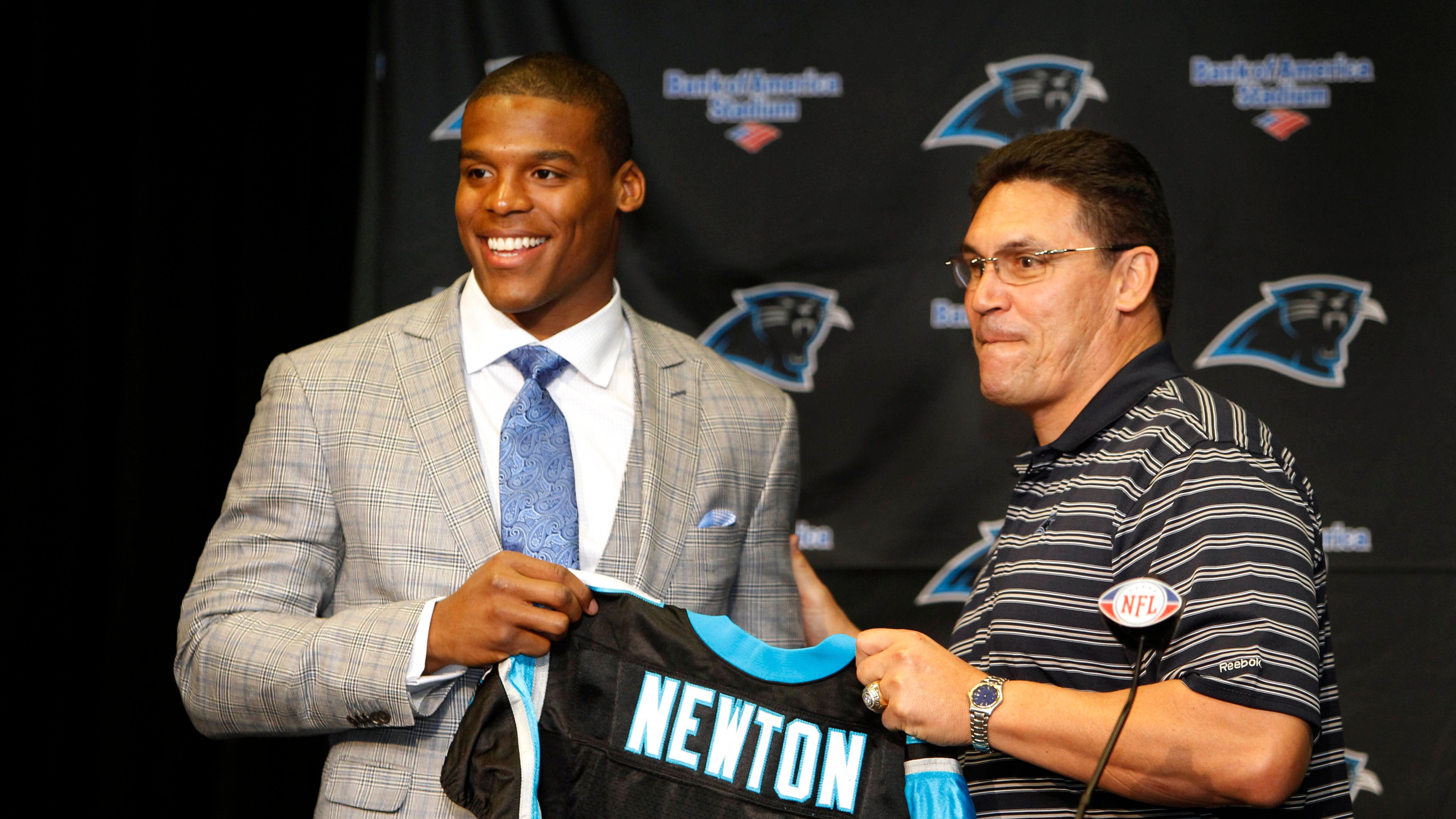 <strong>Zwei Nummer-1-Picks: Carolina Panthers</strong><br>2011 (Cam Newton/Bild) und 2023 (Bryce Young)