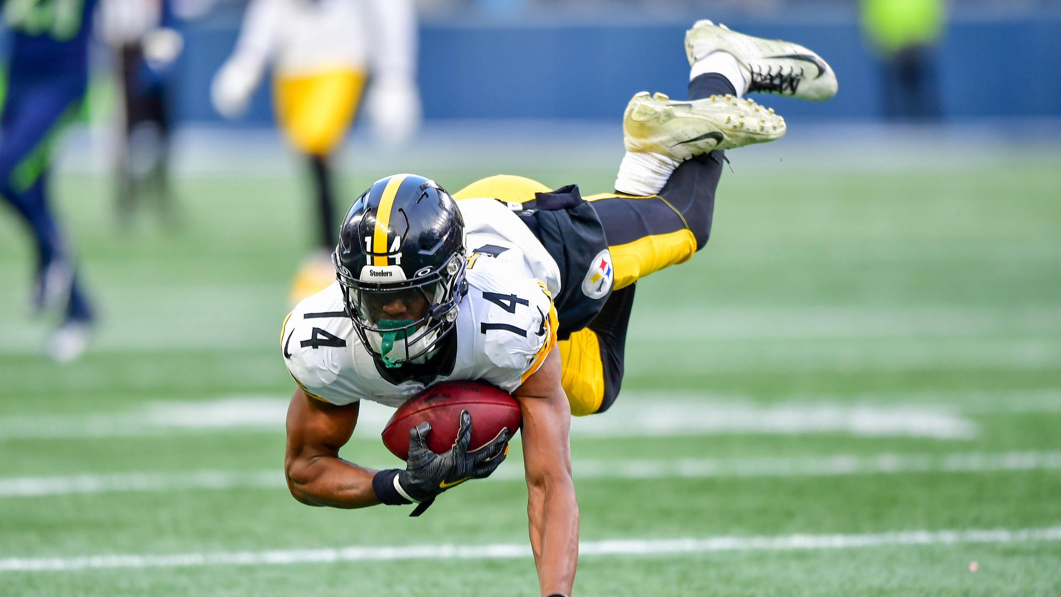 <strong>Platz 11 (geteilt): Pittsburgh Steelers</strong><br>Receiver: George Pickens, Van Jefferson und Roman Wilson<br>Durchschnittliche 40-Yard-Dash-Zeit: 4,43 Sekunden