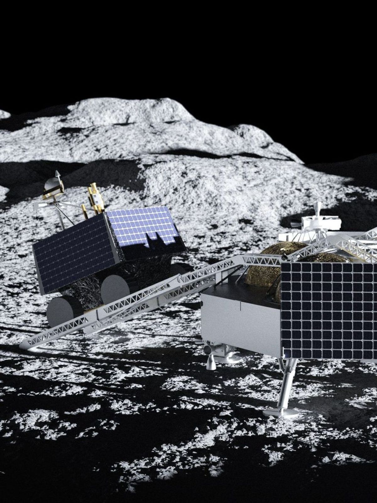 Lunare Dienstleister: Nach dem Start mit einer Falcon-Heavy-Rakete von SpaceX soll der Viper-Rover soll mit der Griffin-Landefähre der US-amerikanischen Firma Astrobotic landen.