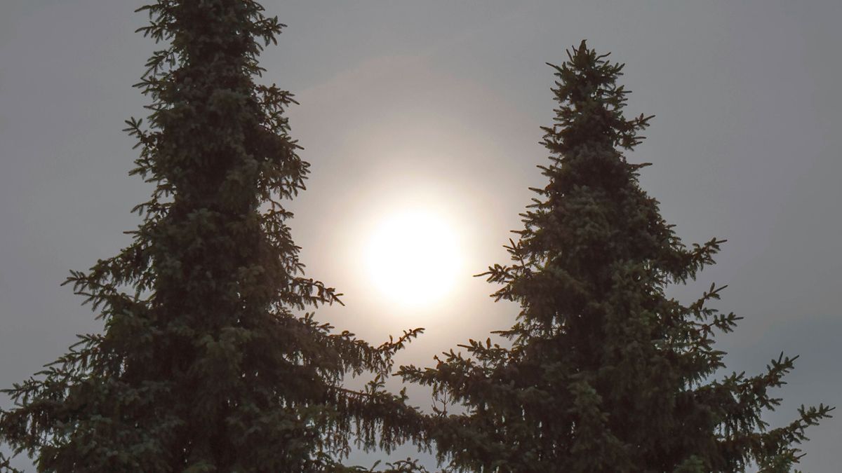 Bad Wörishofen im Unterallgäu: Waldbrände in Kanada sorgen für trüben Himmel über Bayern,. imago images 0822031312