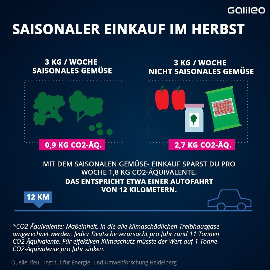 Die CO2-Bilanz von saisonalen Einkäufen.