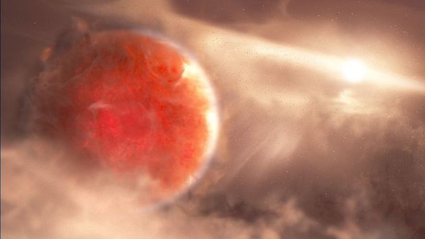 Entdeckter Exoplanet ist zu groß für seinen Mutterstern.