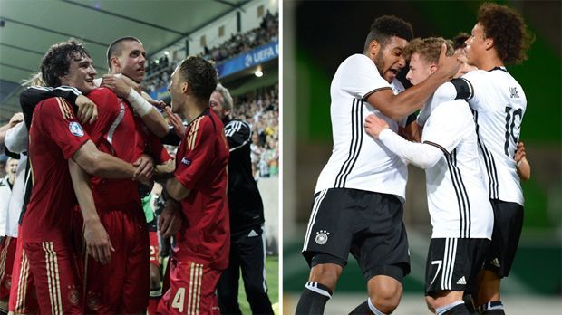
                <strong>U21: Vergleich des Europameisters 2009 mit dem Team von 2016</strong><br>
                2009 gewinnt die deutsche U21-Nationalmannschaft den EM-Titel. Mit Spielern wie den späteren Weltmeistern Mesut Özil, Jerome Boateng oder Manuel Neuer wird das Team als "Goldene Generation" gefeiert. 2016 hat die U21 erneut Chancen auf einen großen Titel: Olympia-Gold. ran.de wirft zum Auftakt ins Olympia-Jahr mit den EM-Quali-Spielen gegen die Färöer Inseln und Russland einen Blick auf die Mannschaft von 2009 und die Kandidaten für Rio.
              