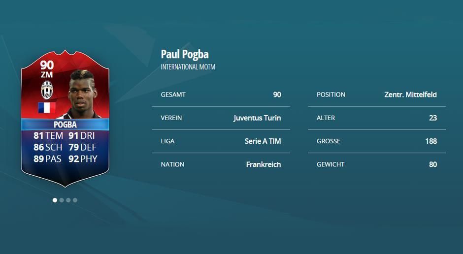 
                <strong>Paul Pogba (Frankreich): Stärke 90</strong><br>
                Paul Pogba (Frankreich): Stärke 90
              