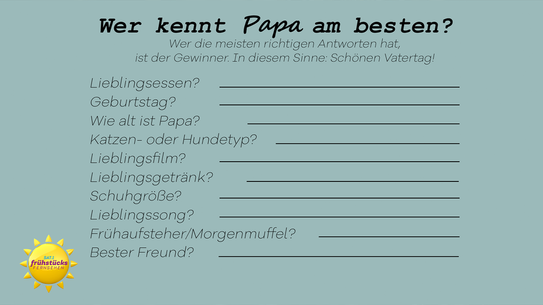 Wer kennt Papa am besten? Fordere deine Familie zum Dad-Contest heraus!