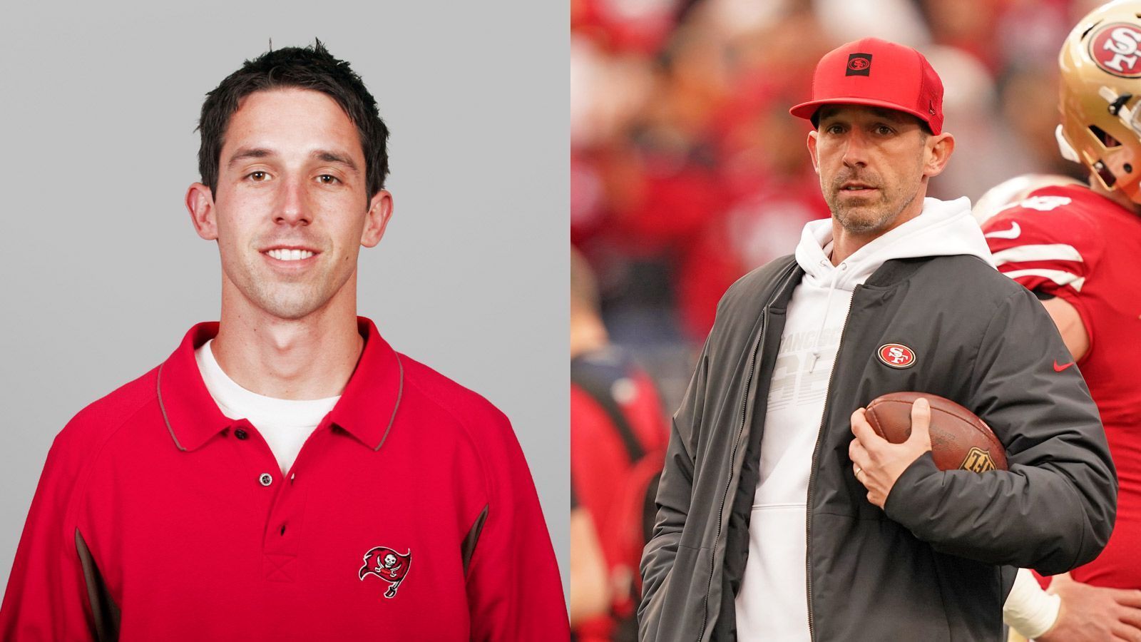 
                <strong>Kyle Shanahan </strong><br>
                Die erste Station von Kyle Shanahan in der NFL war eine Stelle als Assistenztrainer bei den Tampa Bay Buccaneers unter Head Coach Jon Gruden im Jahr 2004. Nachdem er unter anderem bei den Cleveland Browns und den Atlanta Falcons zwischenzeitlich als Offensive Coordinator angestellt war, betreut er seit 2017 die San Francisco 49ers als Head Coach. Bereits in seiner dritten Saison konnte er diese in den Super Bowl führen. 
              