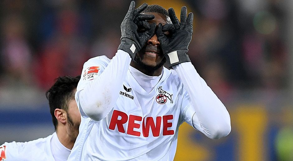 
                <strong>Platz 9 (geteilt): Anthony Modeste (1. FC Köln)</strong><br>
                17 Tore in der Bundesliga x 2 = 
              