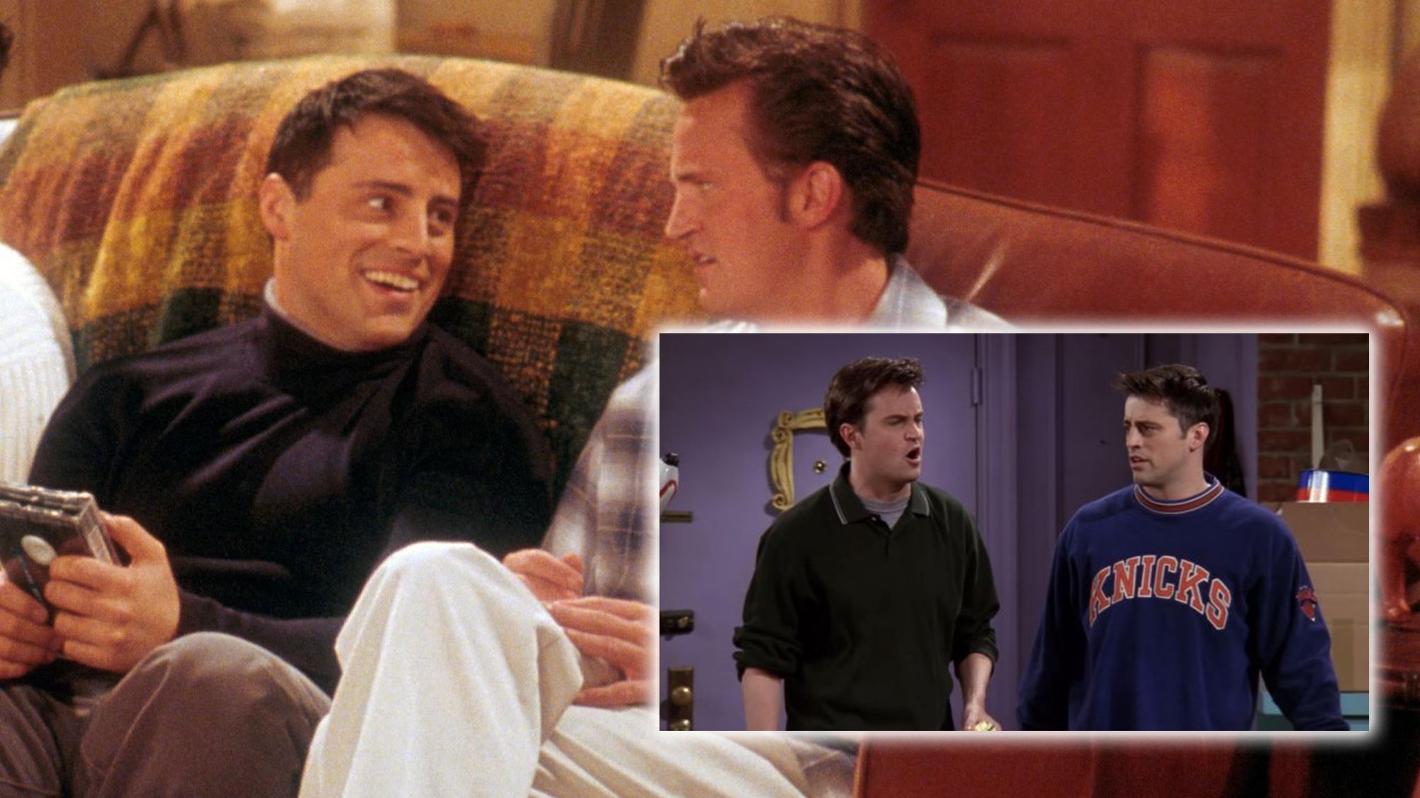 <strong>New York Knicks - Joey Tribbiani und Chandler Bing („Friends“)</strong><br>Ebenfalls Fans der New York Knicks: Joey und Chandler aus Friends! Geht ja auch gar nicht anders. Wie King of Queens spielt auch Friends im Big Apple. Und da kann man ja fast nur Fan der Knicks sein, oder ...?