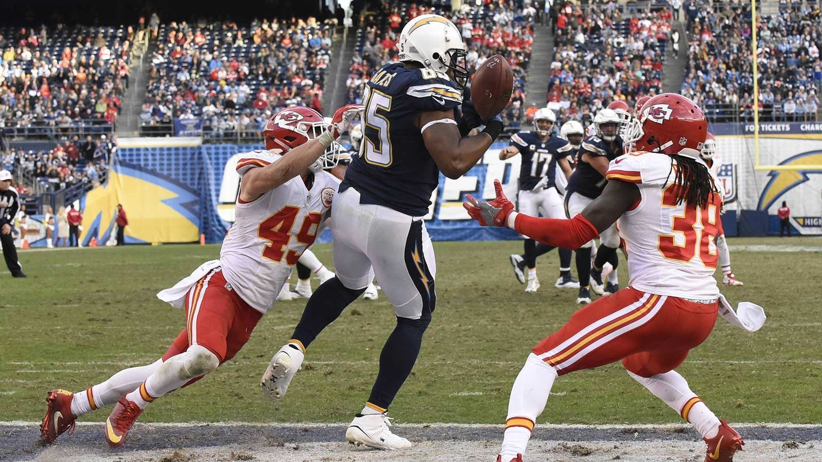 
                <strong>Los Angeles Chargers – Antonio Gates</strong><br>
                &#x2022; 11.841 Receiving Yards<br>&#x2022; von 2003 bis 2018<br>* Für die damaligen San Diego Chargers und heutigen Los Angeles Chargers.
              