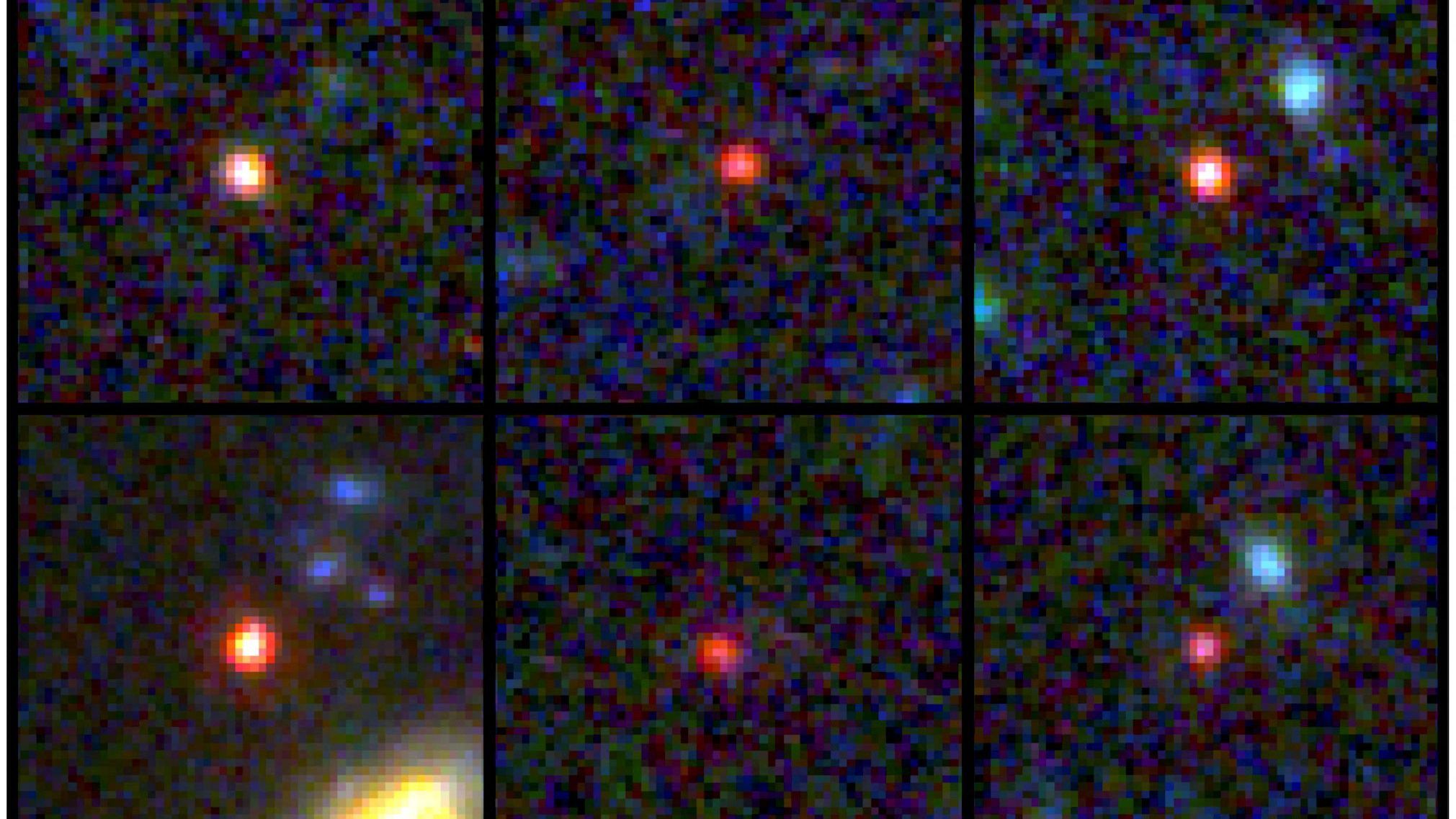 Offenbar haben Wissenschaftler:innen sechs Galaxien entdeckt. Eine Bestätigung durch eine empfindliche Spektroskopie steht noch aus.