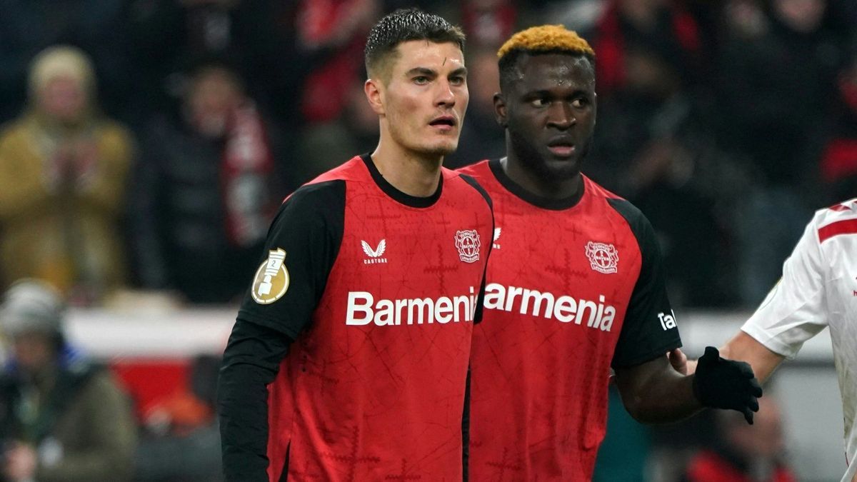 Schick (l.) und Boniface im Spiel gegen Köln