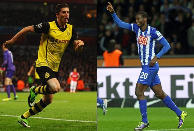 
                <strong>Torjäger der Hinrunde: Robert Lewandowski und Adrian Ramos</strong><br>
                Doppelspitze in der Torjägerliste: Mit jeweils elf Treffern präsentieren sich Dortmunds Robert Lewandowski und Adrian Ramos von Hertha BSC so torhungrig wie kein anderer Bundesligaspieler. Weil der Pole die Borussen im Sommer verlassen wird, gilt der Kolumbianer als Nachfolge-Kandidat
              