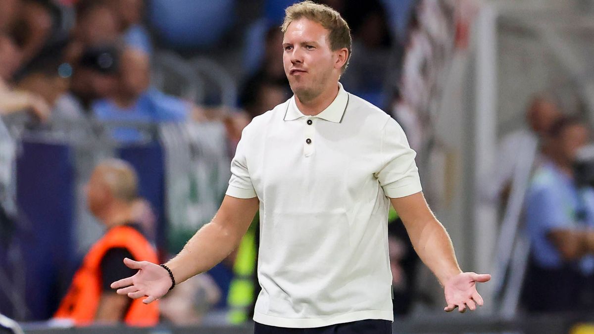 Bundestrainer Julian Nagelsmann (Germany) schaut enttaeuscht, FIFA World Cup, WM, Weltmeisterschaft, Fussball 2026 Qualifier, Slovakia v Germany, Narodny futbalovy Stadion am 04. September 2025 in ...