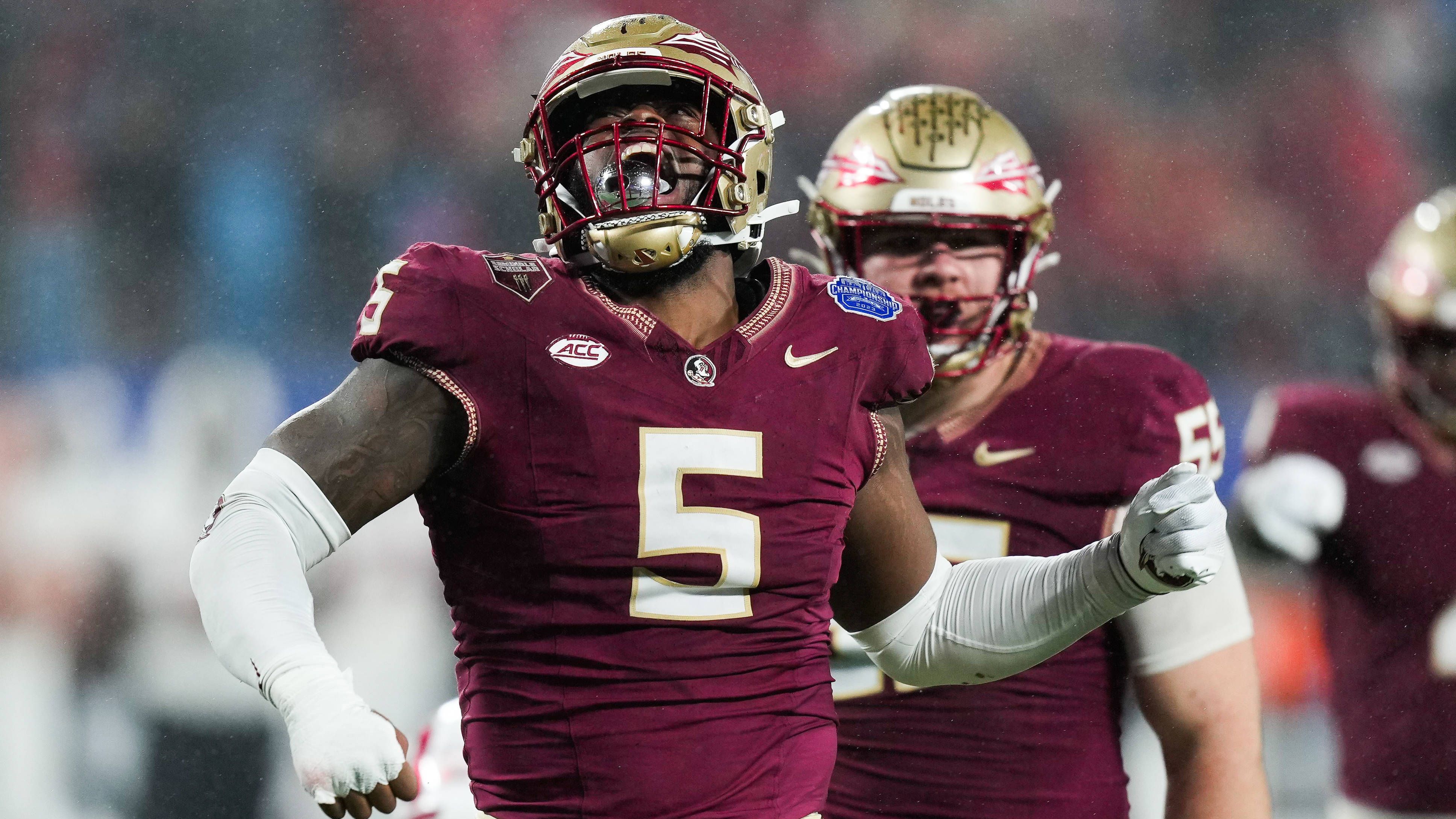 <strong>Jared Verse (Defensive End, Florida State)<br></strong> Nur knapp verpasste Jared Verse mit seinen Seminoles die Playoffs, eine weitere Chance auf eine Postseason wird sich erst in der NFL ergeben. Nach vier Spielzeiten am College, davon zwei bei Florida State, zieht es den Defensive End und zweimaligen All-American aufs nächste Level.