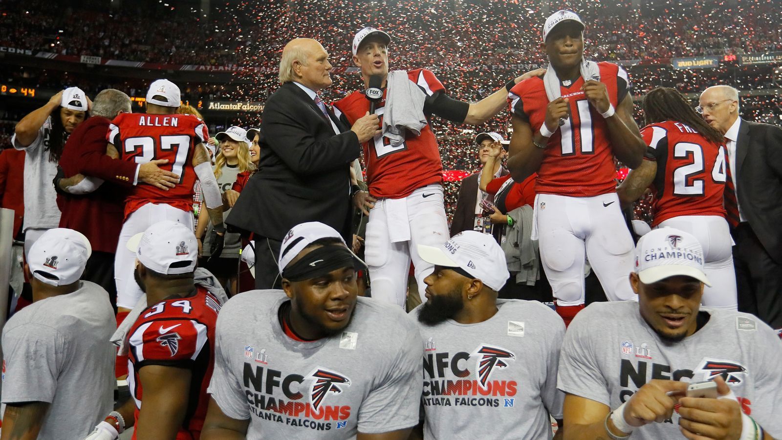 <strong>Platz 25 (geteilt): Atlanta Falcons</strong><br>
                Playoff-Spiele: 24<br>Playoff-Siege: 10
