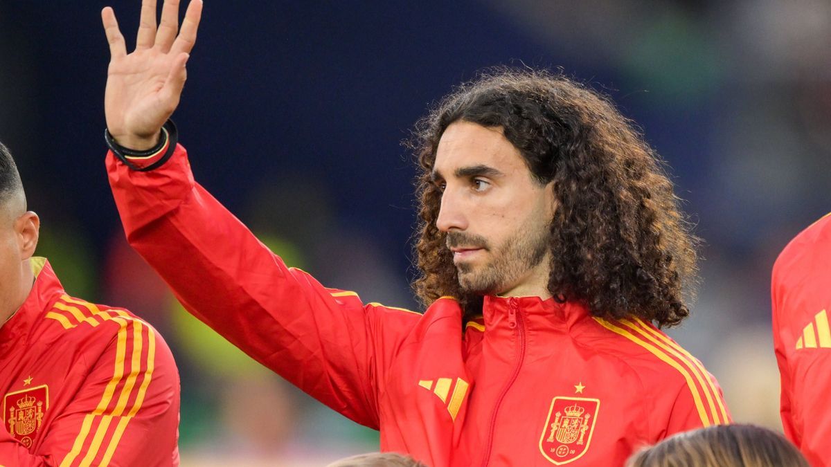 Fußball, Nations League, 20250605, Spanien - Frankreich. Im Bild Marc CUCURELLA (Spanien, 24) winkt grüßt. Stuttgart Stuttgart Arena Baden Württemberg Deutschland *** Soccer, Nations League, 202506...