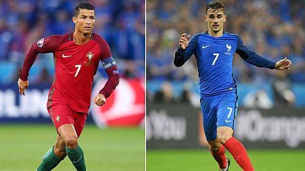 
                <strong>Die Final-Stars im großen Vergleich: Ronaldo vs. Griezmann</strong><br>
                FINALE! Am Sonntag, 10. Juli 2016, verabschiedet sich die EM 2016 mit dem Höhepunkt im Stade de France. Dann spielen Frankreich und Portugal den 15. Europameister in der Historie dieses Turniers aus. Es wird auch das Aufeinandertreffen der beiden Superstars. ran.de vergleicht Fußball-Ikone Cristiano Ronaldo (l.) und Antoine Griezmann, den neuen Helden der "Grande Nation".
              