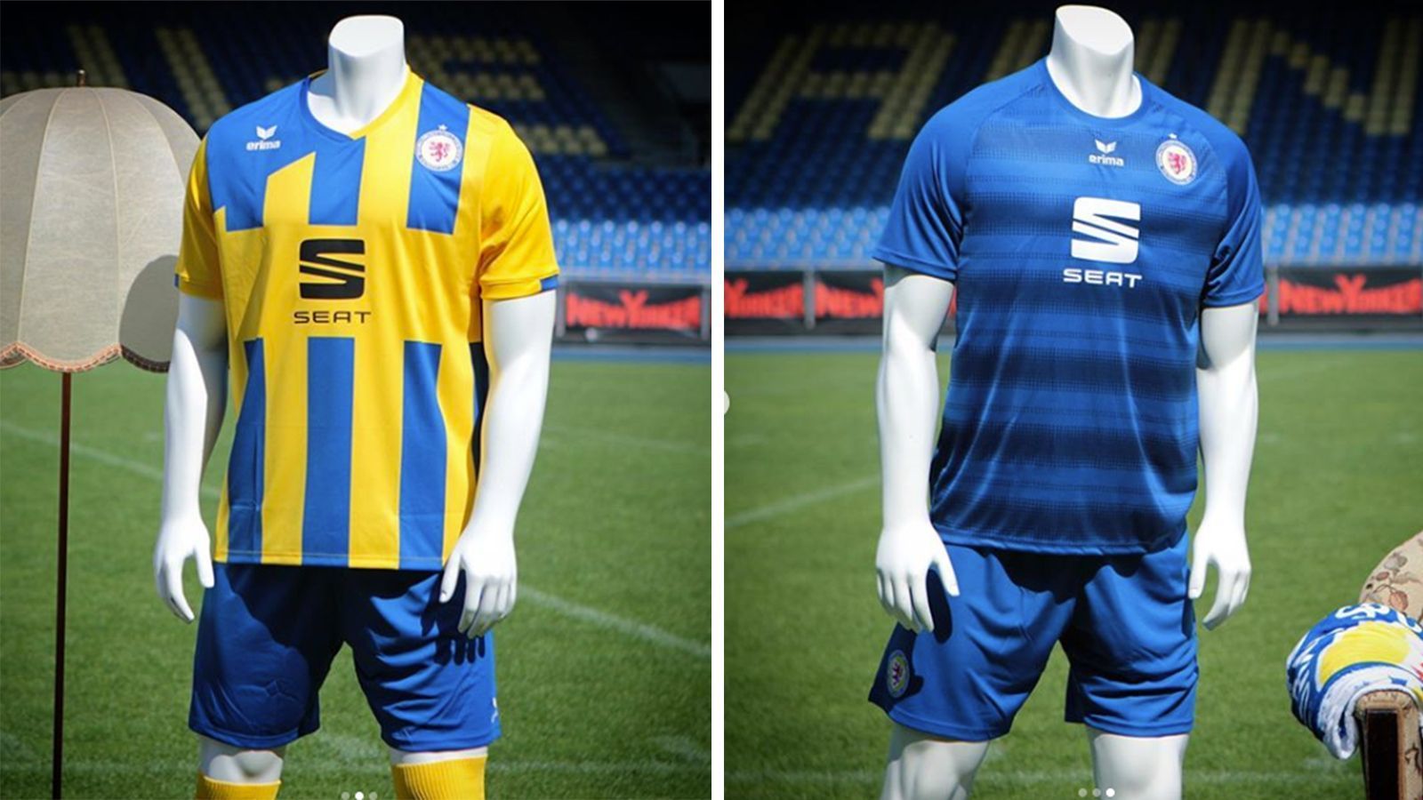 
                <strong>Eintracht Braunschweig </strong><br>
                Heimtrikot: blau, gelbAuswärtstrikot: blauAusrüster: ErimaPreis: 59,95 Euro
              