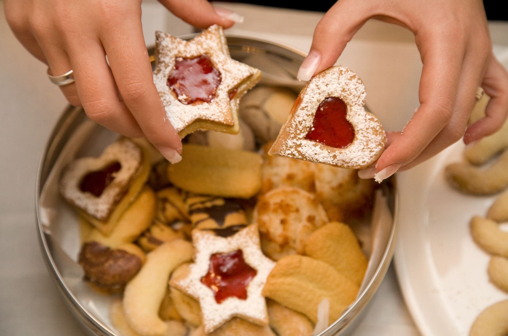 Plätzchen sind auch in den USA sehr beliebt. Mit Marmelade gefüllte Kekse sind der Hit.