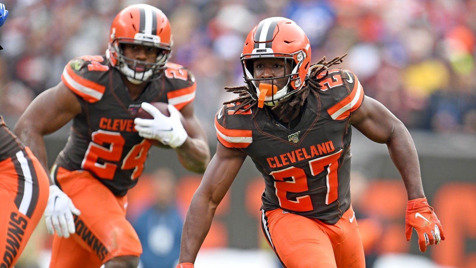 
                <strong>Rushing Offense: Cleveland Browns</strong><br>
                &#x2022; <strong>Punkte im Schnitt: 26,1</strong> - <br>&#x2022; Yards pro Spiel: 160,2 - <br>&#x2022; Touchdowns: 16 - <br>&#x2022; Fumbles: 1 - <br>
              