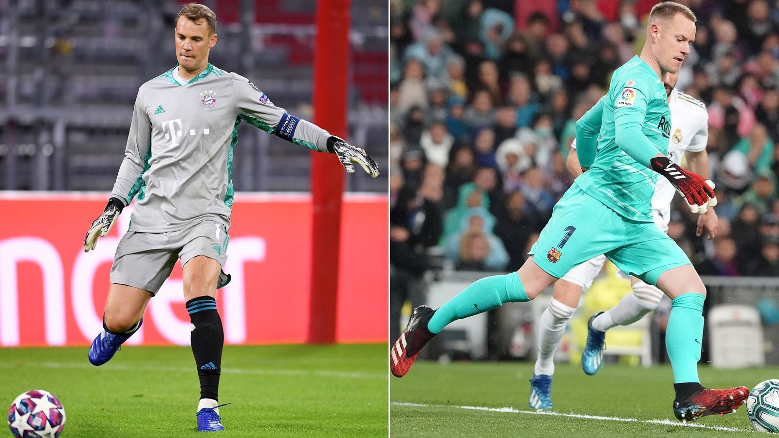 
                <strong>Passgenauigkeit (Saison 2019/20)</strong><br>
                Sowohl Neuer als auch ter Stegen sind keine reinen Shot-Stopper alter Schule, sondern überaus moderne Vorzeige-Torhüter, die vor allem auch beim Spiel mit dem Fuß brillieren. Entsprechend hoch ist die Passgenauigkeit beider Keeper, wie ein Blick in die Statistik der laufenden Saison zeigt. Neuers Pass-Erfolgsquote liegt 2019/20 bei 86.66 Prozent und jene von ter Stegen bei 85.87 Prozent. Sprich: Auch in dieser Statistik sind die beiden deutschen Nationaltorhüter beinahe gleichauf. (Quelle: Opta)
              