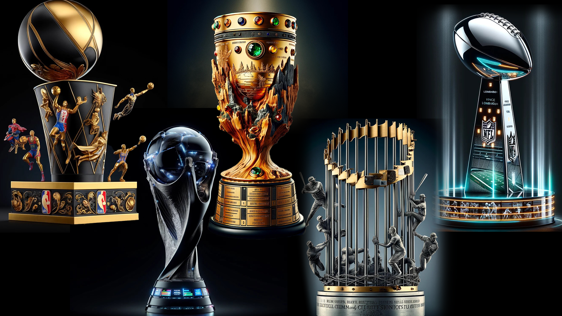 <strong>AI designt Trophäen neu</strong><br>Der WM-Pokal oder die Meisterschale im neuen Look? Kein Problem! Wir haben eine AI gebeten, einige der bekanntesten Trophäen der Sport-Welt neu zu designen. Das ist das Ergebnis!