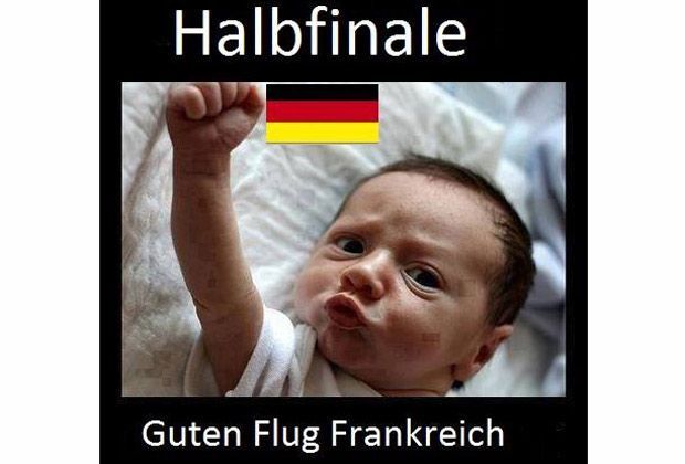 
                <strong>Nach Frankreich-Sieg: So reagiert das Netz</strong><br>
                Während die deutsche Elf ins Halbfinale fliegt, müssen die Franzosen den Heimweg antreten.
              