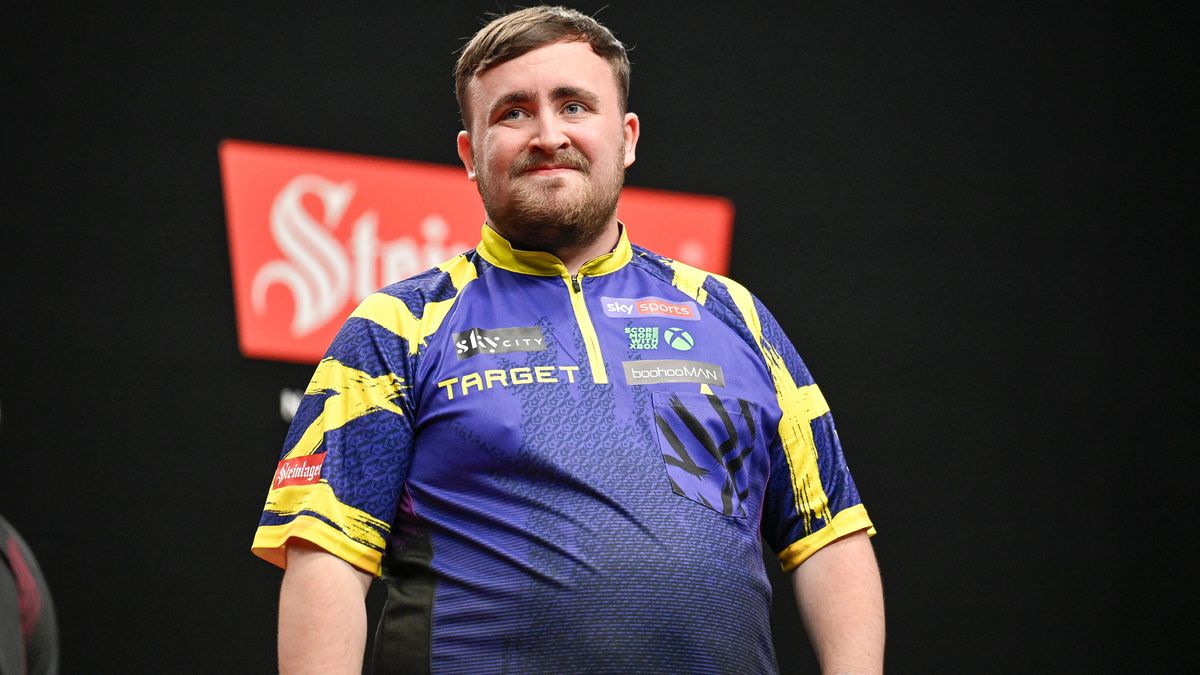 Luke Littler (England) during his Semi Finals match against Gerwyn Price (Wales) at the SkyCity New Zealand Darts Masters at SkyCity, Auckland, New Zealand on Saturday 16 August 2025. Photo credit:...