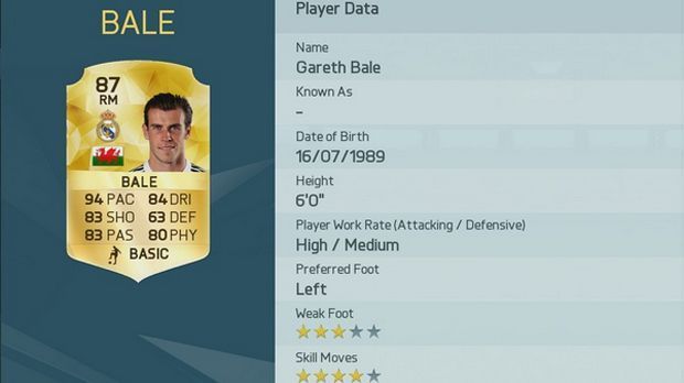 
                <strong>Gareth Bale</strong><br>
                Spielerwert: 87 (+/-0) - Gareth Bale. Vorheriger Gesamtwert: 87.
              