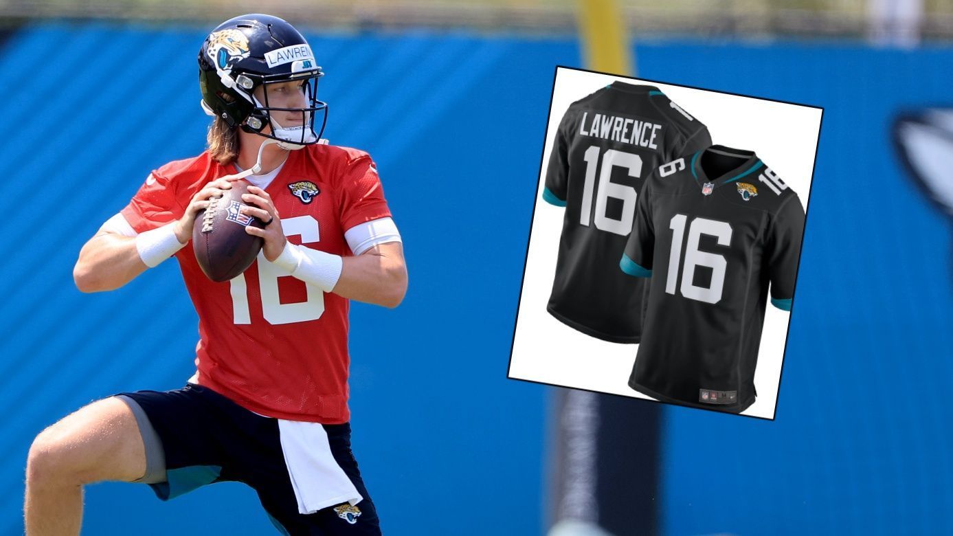 
                <strong>Platz 14: Trevor Lawrence (Alternate-Trikot)</strong><br>
                &#x2022; Team: Jacksonville Jaguars - <br>&#x2022; Position: Quarterback - <br>&#x2022; seit 2021 in der NFL<br>
              