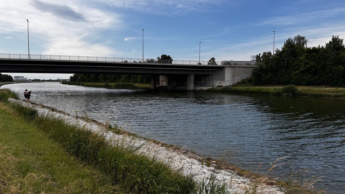 Der Main-Donau-Kanal in der Nähe der Charles-de-Gaulle-Brücke.