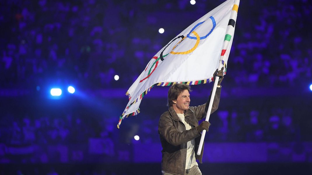 Hollywood-Star Tom Cruise bei der Abschlussfeier der Olympischen Spiele 2024 in Paris.