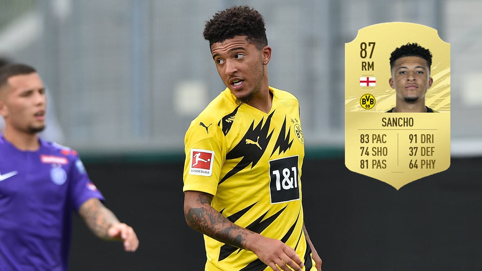 
                <strong>Jaden Sancho (Borussia Dortmund)</strong><br>
                aktuelle Stärke FIFA 21: 87potentielle Stärke FIFA 21: 93
              
