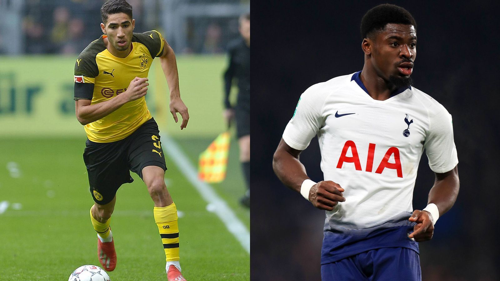 
                <strong>Rechtsverteidiger: Achraf Hakimi vs. Serge Aurier</strong><br>
                Hakimi wurde von Real Madrid nach Dortmund verliehen und hat sich sofort einen Stammplatz erkämpft. Er ist schnell und hat einen starken Offensivdrang, ist somit vorne auch effektiver als Serge Aurier. Dafür bringt der Tottenham-Außenverteidiger mehr Erfahrung mit, ist physisch stärker und der bessere Verteidiger. Trotzdem: Punkt für den BVB - 1:1.
              