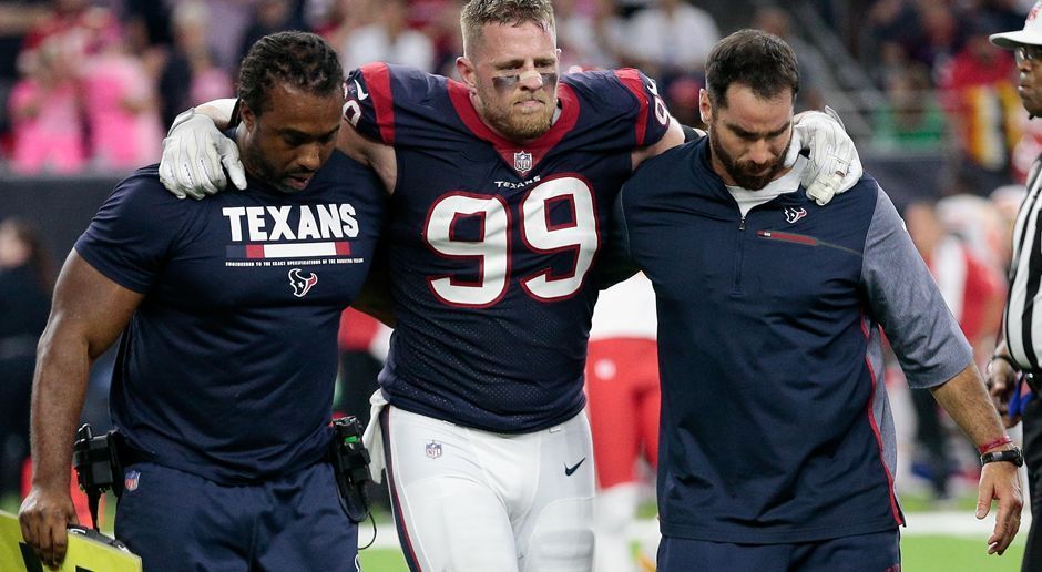 
                <strong>Verlierer: J.J. Watt</strong><br>
                Für J.J. Watt geht der Verletzungshorror weiter. Bei der 34:42-Pleite seiner Texans gegen die Chiefs zog sich der Defensive End einen Schienbeinkopfbruch zu. Saisonaus, wie auch schon in der letzten Spielzeit. Damals war für Watt nach einer Rückenverletzung bereits nach dem vierten Spieltag Schluss.
              