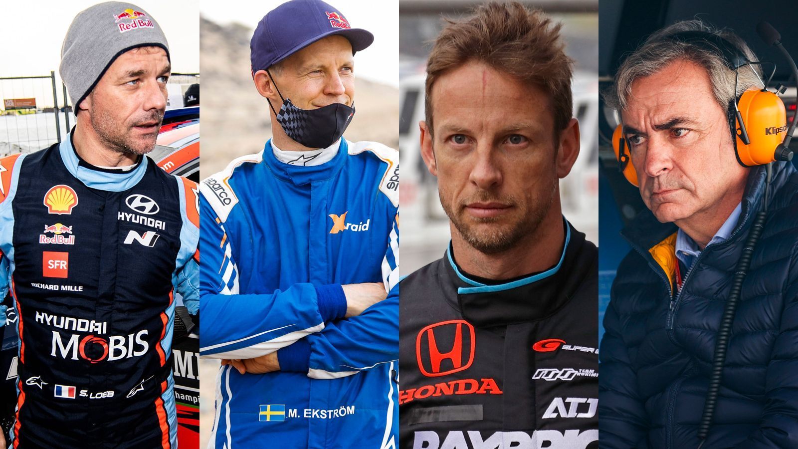 
                <strong>Button, Sainz, Ekström, Loeb: Die Stars der Extreme E</strong><br>
                Zur Debüt-Saison glänzt die Extreme E (live auf P7 MAXX und ran.de) mit vier ganz großen Namen im Cockpit: Jenson Button, Carlos Sainz Sr., Mattias Ekström und Sebastien Loeb sind Fahrer von Weltruf, die schon in den verschiedensten Rennserien Titel und Rekorde sammeln konnten - und nun in der Extreme E eine neue Herausforderung suchen. ran.de stellt die vier Topstars vor.
              