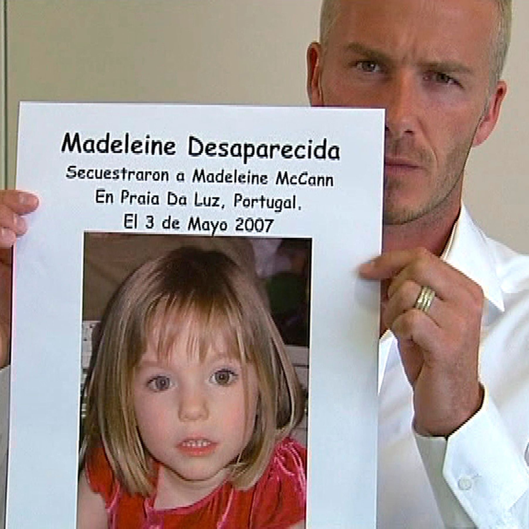 Auch Fußballstar David Beckham rief 2007 dazu auf, Hinweise zu Maddie McCanns Verschwinden zu melden.